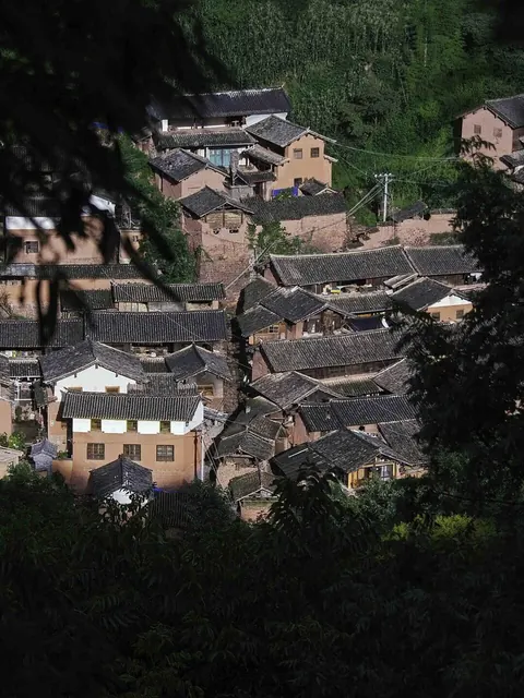 Tiled roofs of Nuodeng village