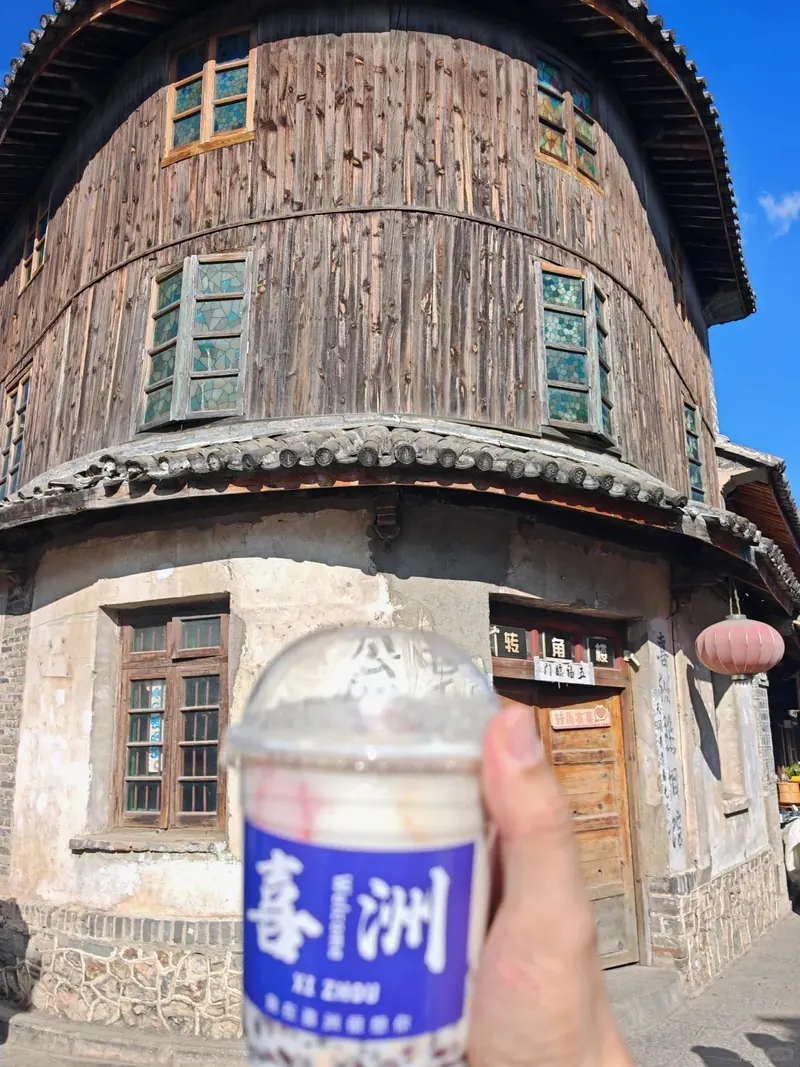 Historic wooden corner tower in Xizhou old town